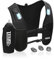 Gilet Running d'hydratation Réfléchissant LED, Porte-Bouteille d'eau, Ajustable, Gilet léger, Gourde d'hydratation de 500 ML pour randonnée, Trail, Course à Pied, Course, Marathon (Noir, Unique)