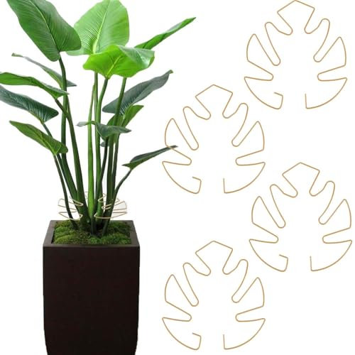Set di 4 supporti per piante Monstera, con design unico a forma di foglie, per piante d'appartamento, traliccio Monstera, supporto per piante, supporto decorativo