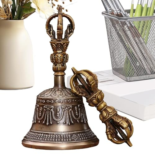 Meditationsglocke Handglocken Dharma-Objekt Alter Beten Klangschale | Eine Handgefertigte Buddhistische Meditationsglocke für das Zuhause, den Tempel, für die Hochzeiten sowie das Weihnachtsfest