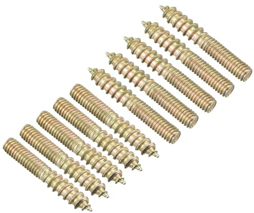 TA-VIGOR 24Pcs Hanger Bolts, M4x25mm Double Headed Bolts Self Tapping Screw, Double Ended Dowel Screws for Wood Joint Furniture