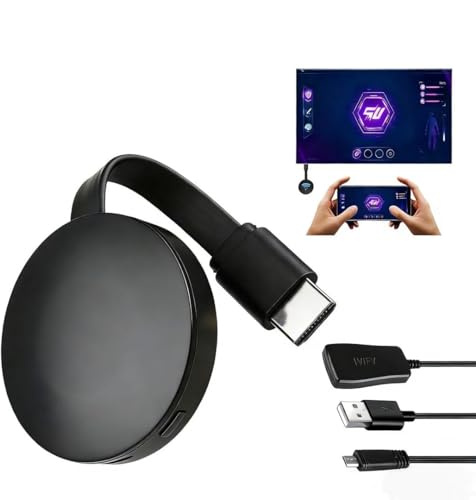 HDMI Wireless Display Dongle Adapter Streaming Stick Screen Dongle Projector TV Streaming Stick for Phone Android Windows Mac Airplay DLNA Plug and Play Streaming Device