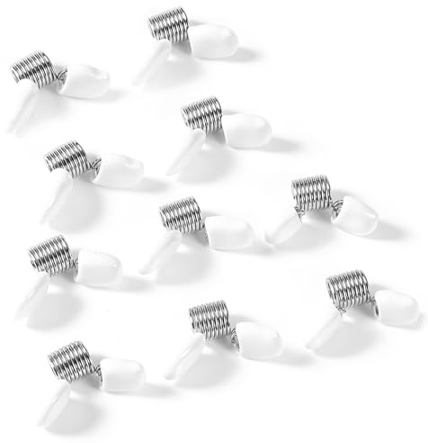 10 Pcs Bead Stoppers for Jewellery Making Spring Bead Clamps with White Handles Kumihimo Beads Wire Ends to Prevent Beads from Falling Mini Clamp Clips for DIY Bracelets Necklaces