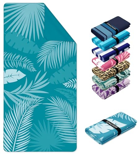 ZENACROSS Strandtuch XXL 90x180 cm - Mikrofaser Handtuch Groß - Schnelltrocknendes Handtuch Mikrofaser, Sandfrei - Leichtes und Kompaktes - Bora
