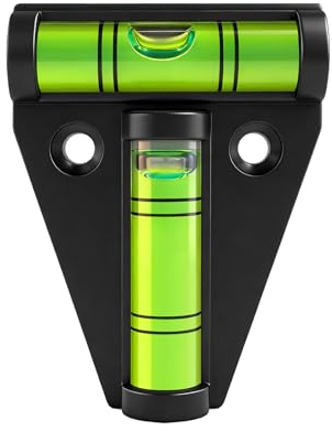 flintronic T Type Spirit Level, Mini Caravan Spirit Level, Bubble Leveller Devices, for Motorhomes, Campervans, Trailers & RVs, Easy Mounting Accessory for Accurate Leveling, Black