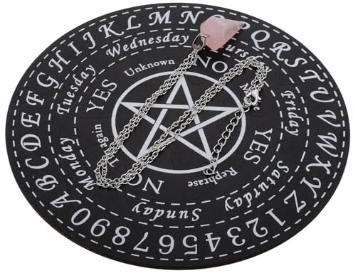 Veemoon Meditation Wooden Divination Plate and Pendulum Board Pine Wood Craft and Star Array for Home Meditation Setup