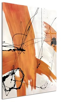 DECLINA - Design Bild Elch Terracotta - Wanddeko Abstrakte Kunst Premium - HD-Druck auf Acrylglas - Französische Werkstatt