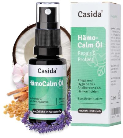 Casida HämoCalm Pflegeöl Spray – sanfte Hautpflege mit ätherischen Ölen | Pflegt und schützt schnell und zuverlässig. Sorgfältig ausgewählte und 100 % rein natürliche Inhaltsstoffe