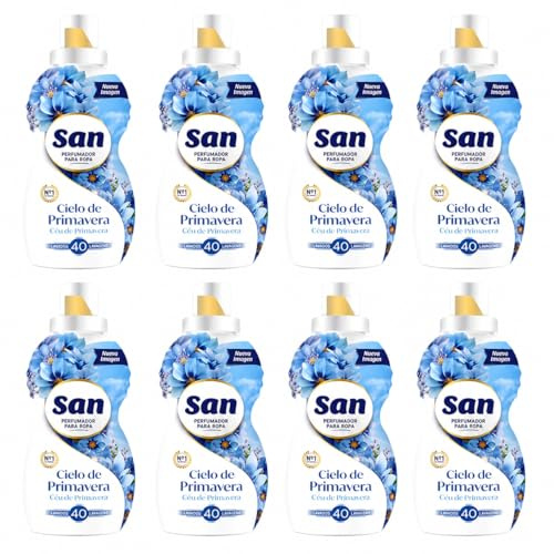 Rasmacor | Pack 8 unidades SÁN Perfumador para Ropa Lavadora | Fragancia Cielo de Primavera | Duradera 40 Lavados