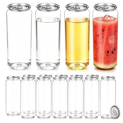 SYSXLT Canettes scellables en plastique transparent, bouteilles de jus PET