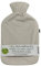 Premium Wärmflasche 2 Liter mit hochwertigem Supersoft Korean Fleece Bezug mit Reißverschluss und extra Fütterung - (creme)