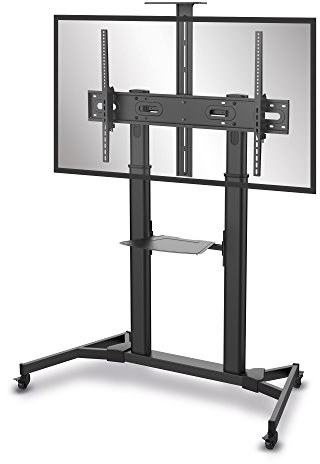 conecto® LM-FS03B Professional TV-Ständer Standfuß für Flachbildschirm LCD LED Plasma höhenverstellbar 60-100 Zoll (152-254 cm, bis 100 kg Tragkraft) max. VESA 1000x600mm, Stahl, schwarz