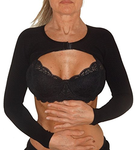 CzSalus Lipödem Lymphödem Straffende und schlank machende K2 Kompressions Ärmel (Schwarz, S/M)