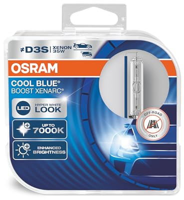 OSRAM 66340CBB-HCB XENARC Boost D3S HID Head Lamp, Hyper Blue, 42 V, 35 W, Set of 2