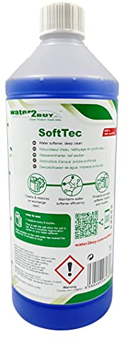 Water2Buy EASY Limpiador de resina SoftTec Botella 1L | Limpiador de resina ablandador de agua para todos los ablandadores de agua