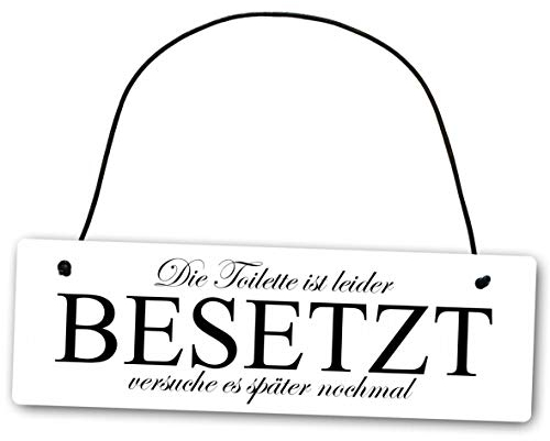 Homeyourself Metallschild Die Toilette ist leider besetzt 25 x 8 cm aus Alu Verbund (Alu, Kunststoff) für In- und Outdoor Deko Schild Dekoschild Wandschild außen und innen