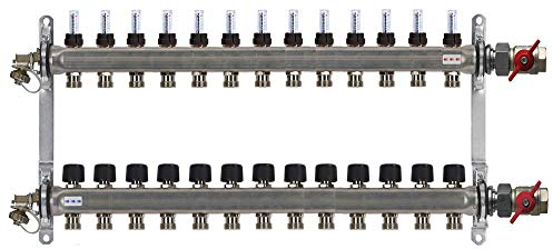 Buderus Heizkreisverteiler HVE-FD-AK mit Durchflussmengenmesser, Heizkreise/Baulänge:13 Hk / 850 mm