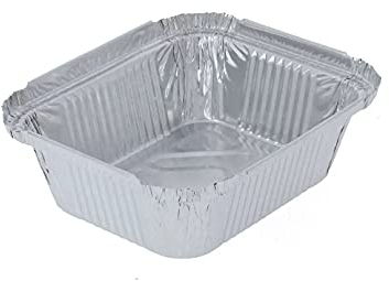 Ayn Al Madina Aluminum Foil Food Storage Containers with Lids Pack of 100 - No2 (14.1 x 11.6 x 4.1cm), Mini Loaf Pans, Oven Trays - Food Container for Meal Prep, Takeaway, and Airfryer Cooking