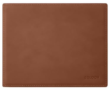 Eglooh - Mercurio - Mauspad aus Leder Orange Braun cm 25x20 - Mousepad für Schreibtisch und Büro, handwerkliche Nähte und Rutschfester Boden - Made in Italy