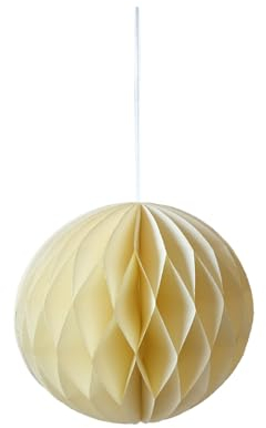 coopz Weihnachtsschmuck Weihnachtskugel Papier Anhänger Kugel 11 cm Christbaumkugel, Farbe:Creme