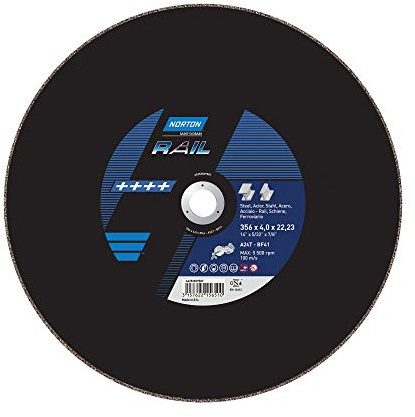 NORTON Lot de 10 disques à tronçonner droit 41 350 x 4 x 25,4 A 24 dents
