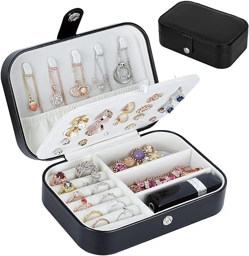 homchen Travel Jewellery Organiser Bag, Jewelry Storage Box Case for Bracelet, Earrings, Rings, Necklace