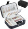 homchen Reise-Schmuck-Organizer Tasche, Schmuckaufbewahrung für Armbänder, Ohrringe, Ringe, Halskette (Schwarz)