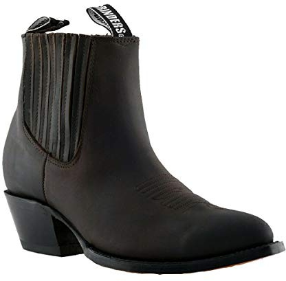 Grinders Maverick Stivaletti Unisex di Pelle Marrone Stile da Ballo Cowboy Occidentale 7