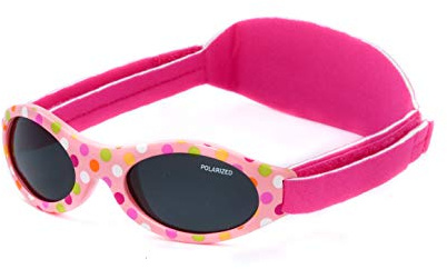Kiddus Occhiali da sole Polarizzati Baby Premium. Bambino e Bambina. Età 0 mesi a 2 anni. UV400 100% protezione UV. Ponte nasale in Silicone morbido e fascia regolabile in Neoprene