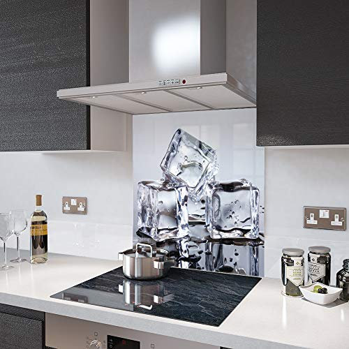 Glass Splashbacks Ice Cubes Glass - Made by Premier Range in 100cm Wide x 100cm High