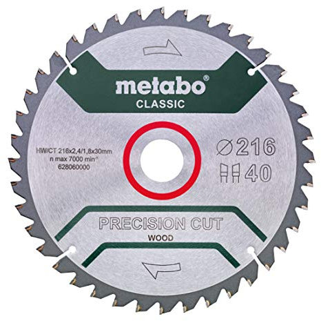 METABO 628653000 - Hoja de sierra Precision Cut Classic 216x30 mm dientes 30 WZ 22° /B