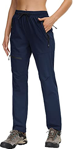 Butrends Wanderhose Damen schnelltrocknend Outdoorhose atmungsaktiv Anti-UV Cargohose Verschleißfest Trekkinghose Funktionshose Ultraleichter Jogginghose mit Reißverschlusstaschen Dunkelblau, XL