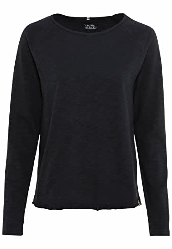 camel active Damen Basic Langarm T-Shirt mit Rundhalsausschnitt aus Reiner Baumwolle Navy, Womenswear-XL