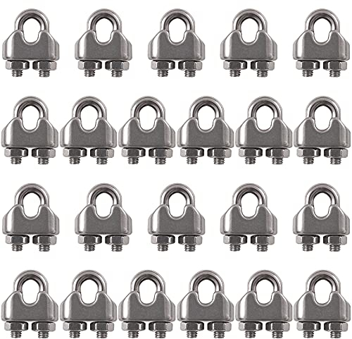 Cozihom 1/8 Zoll M3 Drahtseilklemme Klemme 304 Edelstahl U-Bolzen Sattelbefestigung 22 Packungen