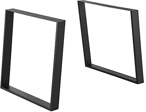 [en.casa] Tischgestell Stahl Tischuntergestell Tischkufen Tischbein 75x72cm Matt Schwarz