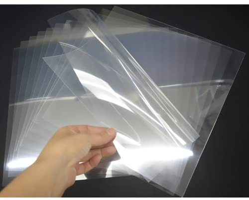 ZHluja 12 Stücke 0,19 mm Mylar-Blatt, 305 x 305 mm, Transparente PET-Blanko-Schablone zum Laserschneiden, Schablonenwerkzeuge und Maschinen-Vorlagenmaterial