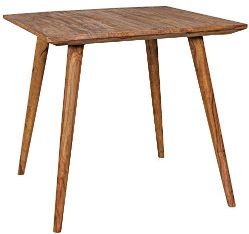 KADIMA DESIGN Retro Landhausstil Esstisch Massivholz - Braun, 80 x 80 x 76 cm, Handgefertigt