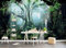 QEETapete Papier Peint Panoramique Maison Dans Les Arbres De La Forêt Magique Papier Peint Nature Intissé Murale Chambre Salon,430x300cm