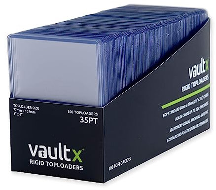 Vault X Toploaders 35pt pour Cartes à Collectionner, Premium Extra Épais, Porte-Cartes Rigides 3 x 4 Sans Coutures, Pochettes Rigides, Protection Transparente, Sports, TCG (Lot de 100)