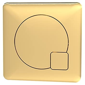 nuie MDPB03 Modern Bathroom Dual Flush Square Brushed Brass Push Button for Use with Concealed Cistern (Cistern Not Included), 70mm, Brushed Brass