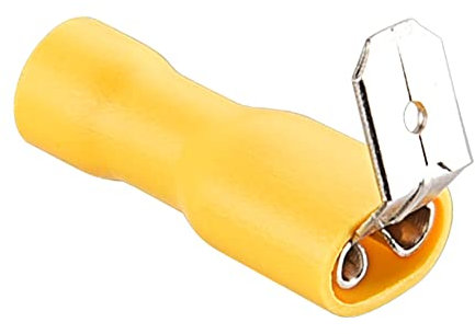 Heschen Piggyback Spade Crimp Terminal Connector 0.5-6.0mm², 22-10 AWG, Yellow, 25PCS