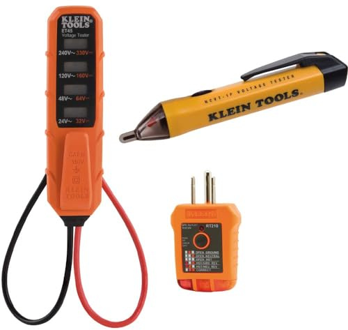 Klein Tools 80097 Kit tester per principianti con presa GFCI e tester di presa, tester elettronico di tensione, tester di tensione senza contatto, 3 pezzi