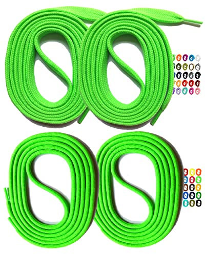 SNORS 2 PAAR runde Schnürsenkel NEONGRÜN 110cm Ø3mm - waschbar, reißfest, Schuhband für Halbschuhe, Sportschuhe, Sneaker, Laces, Rundsenkel