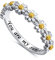 Sterling Silber Du bist mein Sonnenschein Gänseblümchen Ring(57)