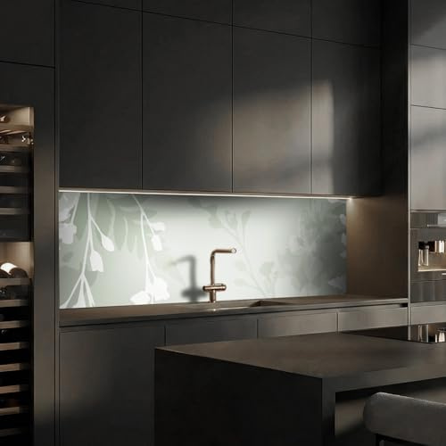 dedeco Küchenrückwand Kunst V6 280x60cm Aluminium 3mm UV glänzend | Wasserfeste Küchenrückwand, Alu-Verbundplatte, UV-Lack glänzend – fugenloser Fliesenersatz, Spritzschutz für Herd & Spüle