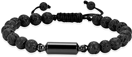 Minicremation Urnen-Armband für Asche, verstellbares Seil, Gedenkurnen-Armreif für Männer und Frauen, handgefertigt, mit Perlen, Andenken, Schmuck, Asche