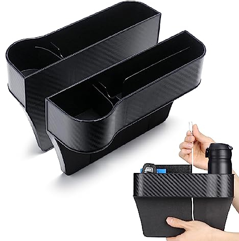 2 Stück Autositz Gap Organizer Konsole Seitentasche Spalt Aufbewahrungsbox Sitz Konsole Organizer Seat Gap Filler Car Seat Storage Box mit USB-Ladeloch zur Aufbewahrung von Gegenständen im Auto
