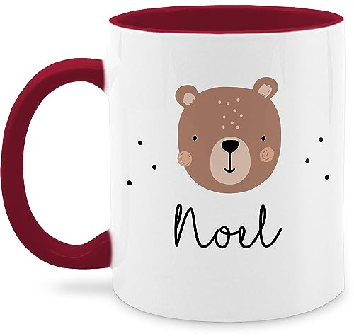 Tasse Tassen 325ml - Süßer Bär I Bären I Bärenmotiv I Bear - 325 ml - Bordeauxrot - bären-tasse teddy name personal bärchen tier teddybär tiere personalisierte personalisierter geschenke
