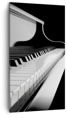 Bilder auf Leinwand Klavier Klavier Musik Leinwandbild mit Rahmen 45x80cm Wandbilder Dekoration Wohnzimmer Schlafzimmer Küche Deko Klein Wanddeko Bild Wand Kunstdruck Art Wall Canvas PA45x80-5231