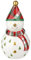 Baroni Home Statuetta Natalizia in Porcellana Decorata, Sopramobile Decorazione Colorata Personaggio Natalizio di Alta Qualità, Pupazzo di Neve, 8x8x16 cm