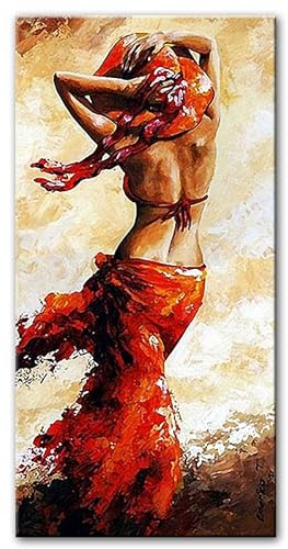 Abstrakte nackte afrikanische Frau Leinwand Gemälde Sexy schwarze Frau Körper Leinwand Malerei Druck Wandkunst Bilder for Wohnzimmer Dekor (Color : A, Size : 20x40cm Unframed)